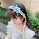 Frozen Princess Aisha Children's Hair Band Headwear Girls' Baby Wig Long Braid Princess Bow Hair Accessories