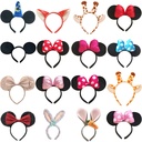 Cartoon Minnie Mickey Ear Headband Adult Children Headband Sequins Big Bow Animal Rabbit Headwear