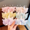 Children's Super Fairy Embroidered Butterfly Hairpin Girls' Cute Antique Hanfu Headwear Hairpin Princess Bangs Side Clip