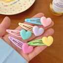 Children's hair accessories cream color love hair clip girls color BB clip baby cute bangs broken hair clip side clip