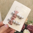 Children and Students Korean Pearl Pink Mini Bow Small Hairpin Head Flower Edge Clip Accessories