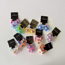 Korean style colorful hollow flower hair band Small size girls' rubber band cute contrast color tie rope baby jewelry