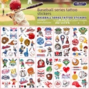 Children Cartoon Baseball Tattoo Sticker Fan Club Event Sports Party Temporary Sticker