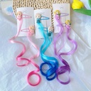 Ice and snow hair accessories children's gradient wig hair clip little girl princess hairpin baby party long curly hair braid