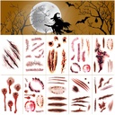 Halloween tattoo stickers scar funny horror realistic scar water transfer waterproof spot simulation stickers