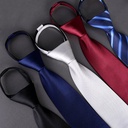 8CM拉带领带正装懒人领带批发男士时尚服饰配件条纹西装商务领带