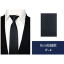 Suit Tie Business Style Zip Knot Free Blue Black Men's Tie Red Stripe