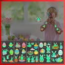 Luminous Easter Tattoo Sticker Boys and Girls Cartoon Rabbit Egg Color Egg Watermark Tattoo Sticker