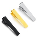 Short tie clip brass 4.3cm * 0.6cm laser LOGO men's gold gun black DIY