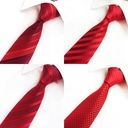 锐丰红色结婚领带男正装商务 新郎婚礼工作职业红酒红色8CM领带