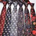 蕾尔新款英伦领带男士花卉心形领带涤丝手打商务领带厂家现货批发