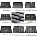 Black pu jewelry tray storage earrings ring necklace pendant jewelry jade counter display tray