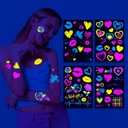 fluorescent love graffiti flower arm tattoo bar Lover lip print waterproof environmental protection tattoo sticker