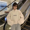 Sweet cool style cashmere sweater for women 2024 New Korean style loose long hooded coat thick autumn and winter