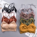 [40.00 kg-62.50 kg] Seamless Japanese Style Chest Wrapped Cross-back Bra for Girls Sleeping Bra