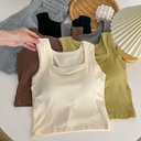 Wearing-Free Bra with Chest Pad Vest Women's Inner Small Sling Base Shirt Spice Girls Can Wear Short Top for Spring and Summer