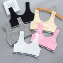 Girl's Tube Top Half Solid Color Base Underwear Small Vest All Cotton Corset Bra Development Student Double Summer