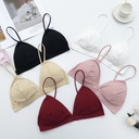 [High Quality Cotton Pad] French Triangle Cup Bra Beautiful Back Underwear Student No Steel Ring Sling Bra for Girls