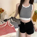 Internet Popular Sling Knitted Small Vest Women's Inner Jacket Striped Short Fashionable Western Style Bottoming Underwear Batch