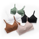 Beautiful Back Bra Sling Tube Top Vest Cotton No Steel Ring Gather-Wrapped Sports Underwear for Women