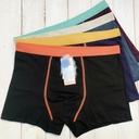 Men's cotton underwear four-pin six-line student solid color Net face spandex head wide side concave-convex design boxer shorts