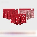 Year Red Men's Underwear Pure Cotton Wedding Year Fashion Printing Breathable Bacteriostatic Youth Underwear Men's