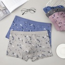 Men's Underwear Cotton U-Convex Design Mid-Waist Combed Cotton Loose Boxers Printed Breathable Boxers Trendy