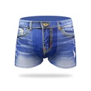 Denim printed men's underwear cotton three-dimensional waist sexy boxer shorts supply breathable