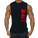 Sports Bodybuilding Fitness Vest Men's Fixed Print logo Fashion Cotton Large Split Loose Waistcoat Sleeveless T-shirt
