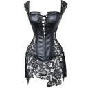 popular sexy lingerie lace leather corset one-piece court corset factory