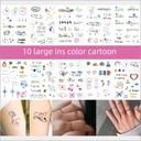 cartoon small fresh tattoo cute girl color letter English small pattern ins Wind finger sticker