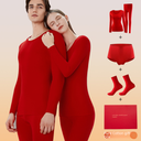 3A Antibacterial Big Red Benmingnian Thermal Underwear Women's Pure Cotton Dragon Year Wedding Underwear Red Autumn Clothes and Long Johns Set