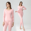 Double-sided brushed faux velvet seamless women's thermal underwear women's undershirt long underwear suit elastic base solid color