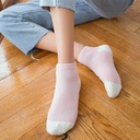 Cotton Foot Square Socks Cotton Foot Terry Sports Boat Socks Solid Color Braced Women's Socks