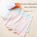 One-piece seamless ice silk boxer safety pants women's anti-exposure leggings summer plus size mid-waist women's boxer briefs