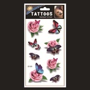 Factory spot 3D butterfly tattoo paper rose peony plum blossom color feather rich bird tattoo custom