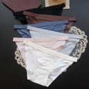 simple thin with sexy one-piece seamless underwear women's low waist ladies briefs cotton pants