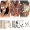 style gilding silver tattoo stickers metal retro fashion ball gold shiny stickers tattoo