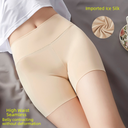 Summer Seamless Ice Silk Safety Pants Anti-walking Women's High Waist Large Size Boxer Panties Four Corner Safety Pants Pure Cotton Crotch