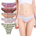 lazada low waist sexy girl underwear sweet striped cotton briefs cotton panties