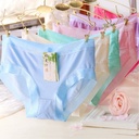 353 factory direct cotton briefs female girls plus size underwear solid color waist comfortable touch 2