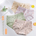 pure cotton women's underwear printed mid-waist underwear women's pure cotton printed cute Briefs Factory