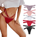 Ladies briefs sexy cross letter belt panties High split thread cotton thong D005