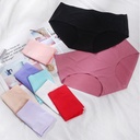 Oversize Mid-waist Thin Underwear Women's Pure Cotton Skin-friendly Briefs One-piece Ice Silk Traceless Women's Underwear