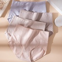 High waist women's plus size cotton seamless underwear antibacterial breathable cotton belly contracting hip women's triangle underwear