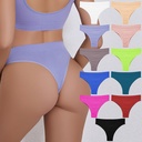 Thong Women's Seamless Large Size Women's Sports Underwear Solid Color Mid-Waist Sexy tback Girls T-Pants Women