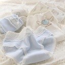 Japanese Style Fresh and Cute Angel Wings Threaded Cotton Briefs Bow Mid-Waist Girls' Hip Panties A24