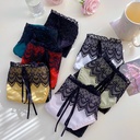 French aristocratic satin court lace sexy pure color matching fashion breathable thin women's underwear cotton crotch