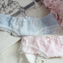 Japanese Solid Color Cloud Soft Milk Silk Stitching Chiffon Lace Bow Sweet Mid-Waist Hip Underwear