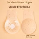 Breathable Solid Silicone Breast Sticker for Rabbit Ears Backless Anti-running Aareola Sticker Ultra-thin Invisible Bra Littoral Breast Sticker